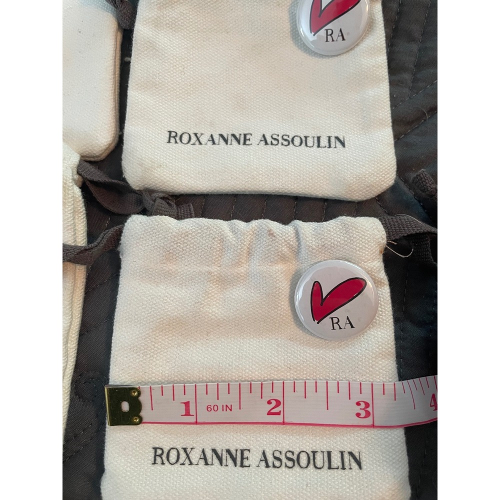 Roxanne Assoulin Jewelry Dust Bag Set Canvas Drawstring Pouches only with Pins - Picture 5 of 5